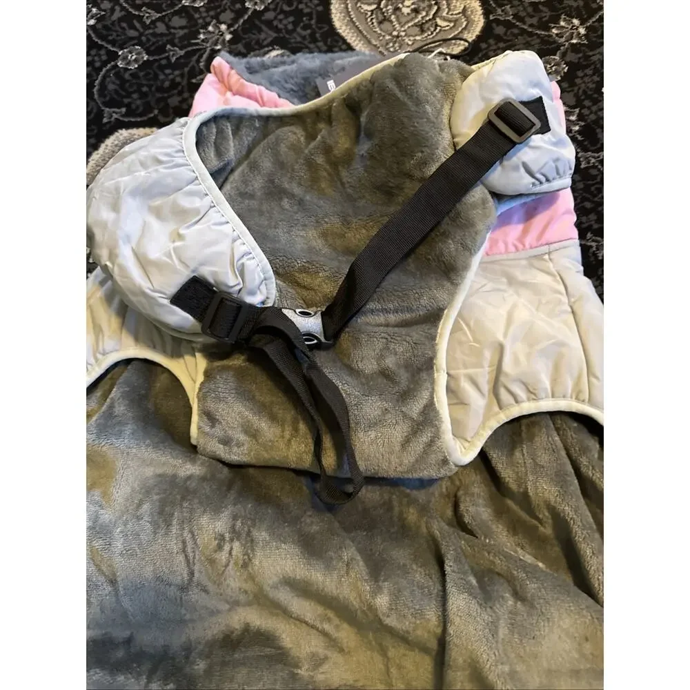 IECOii Dog Coat Pink And Grey, 4XL(Chest:47.24 in)